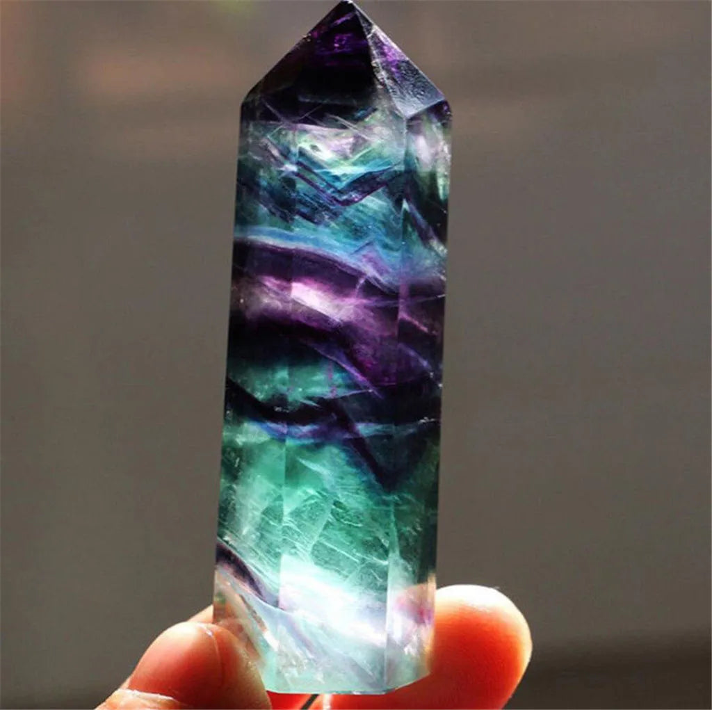 CrystalGlow Handpolished Fluorite Healing Wand