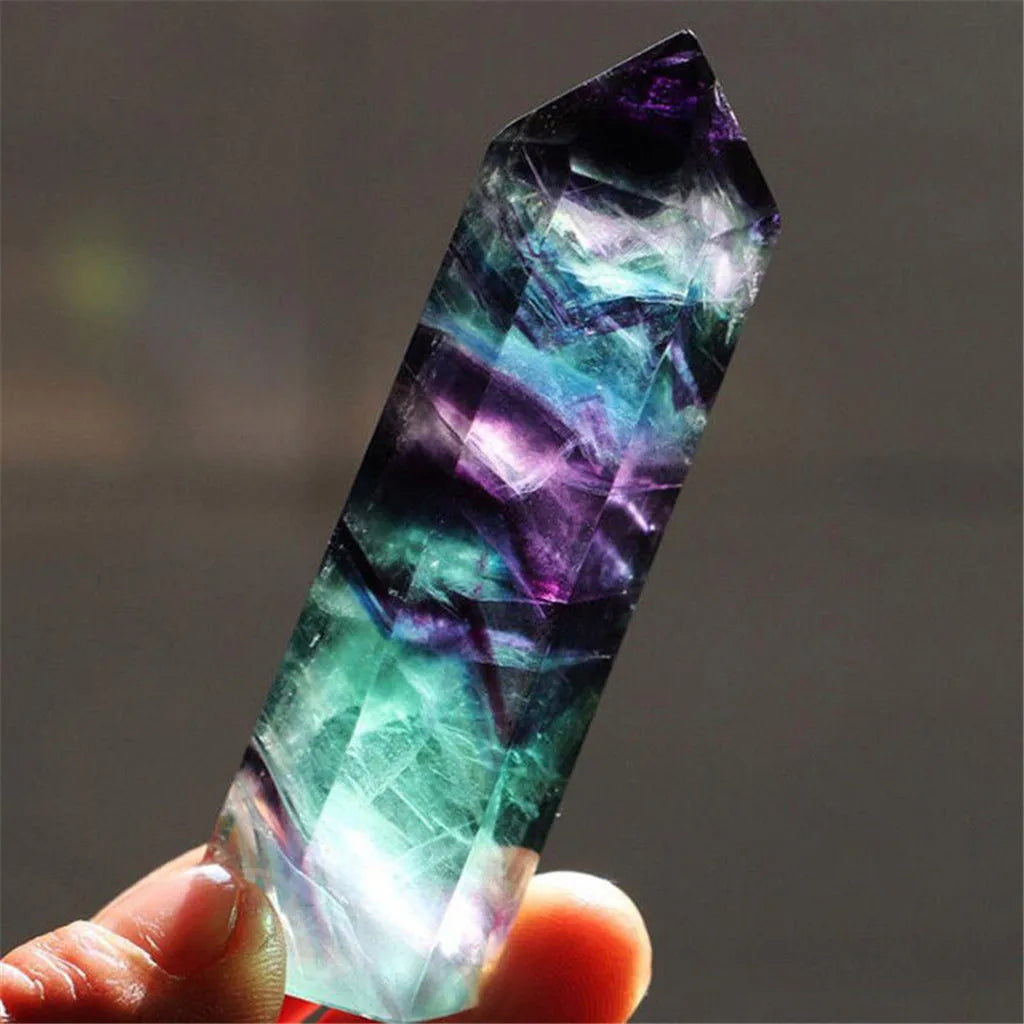 CrystalGlow Handpolished Fluorite Healing Wand