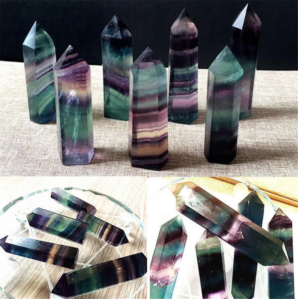 CrystalGlow Handpolished Fluorite Healing Wand