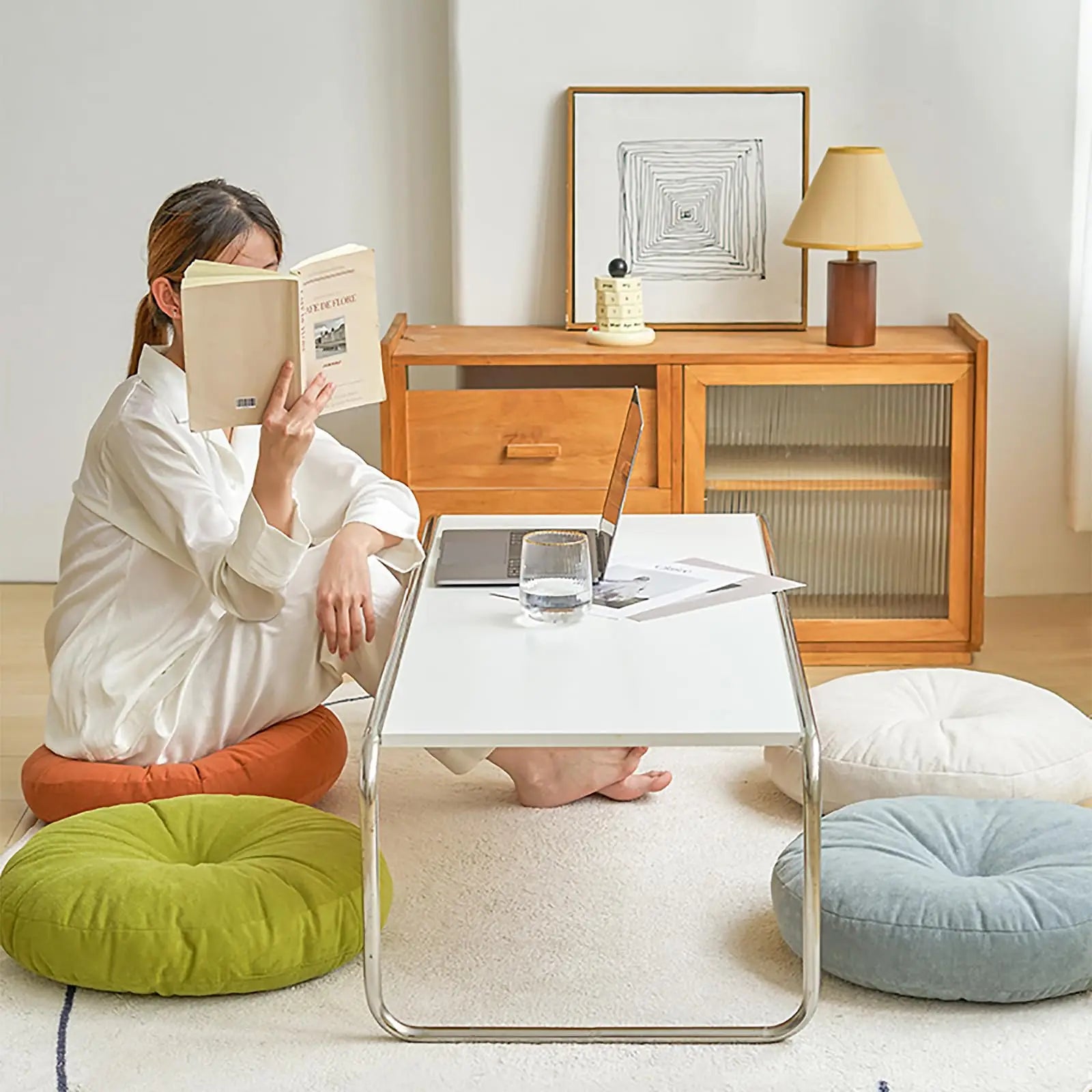 Cozy Round Chenille Floor Pillow