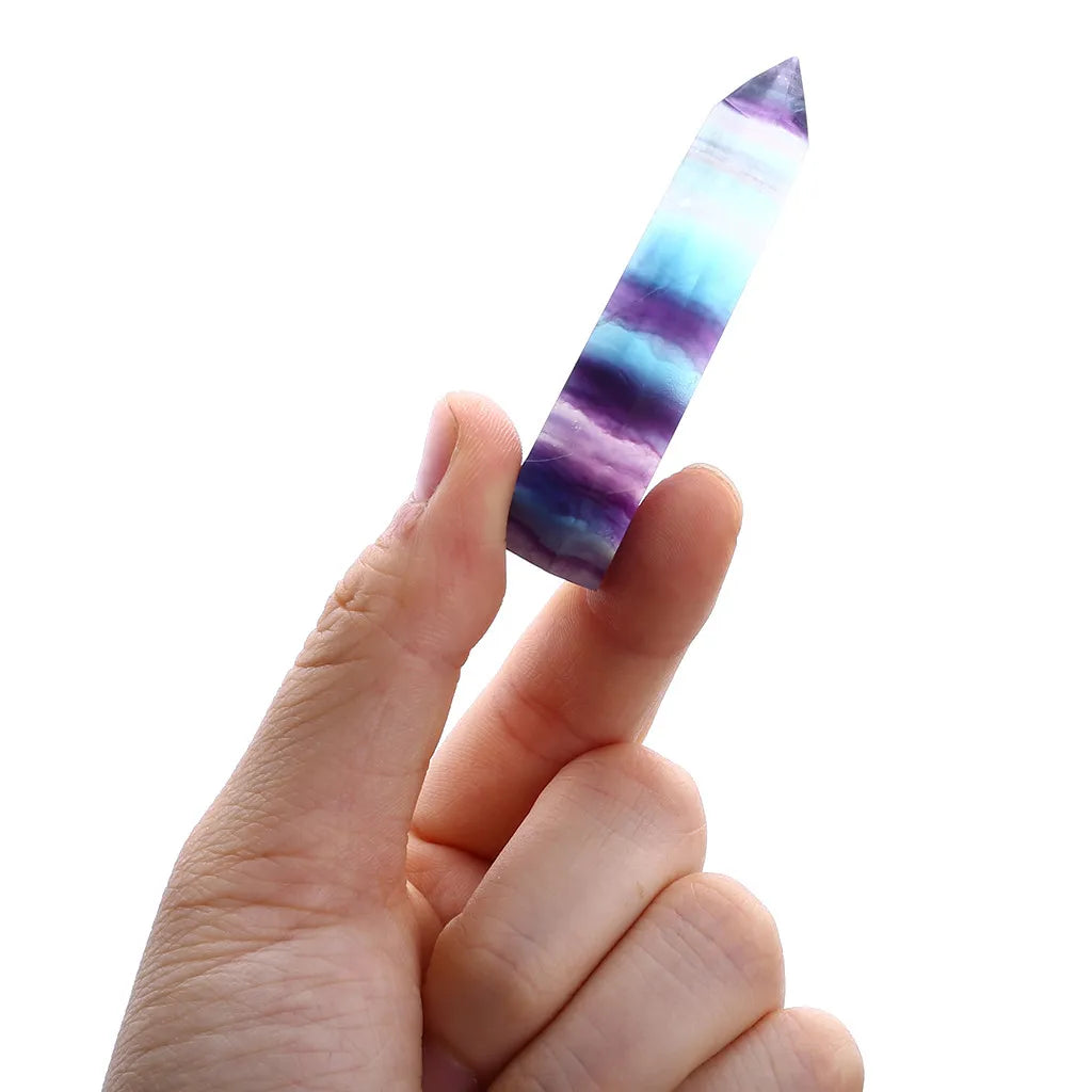 CrystalGlow Handpolished Fluorite Healing Wand
